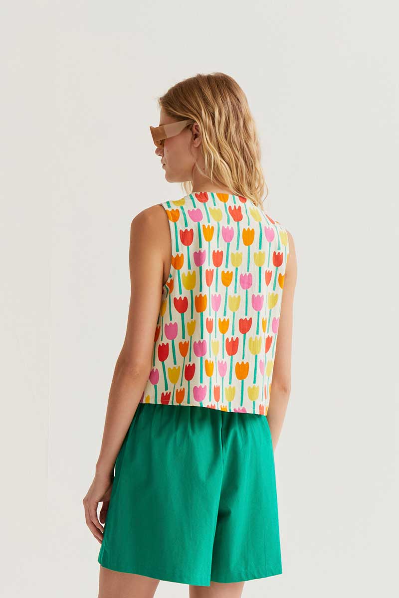 Chaleco con estampado tulip