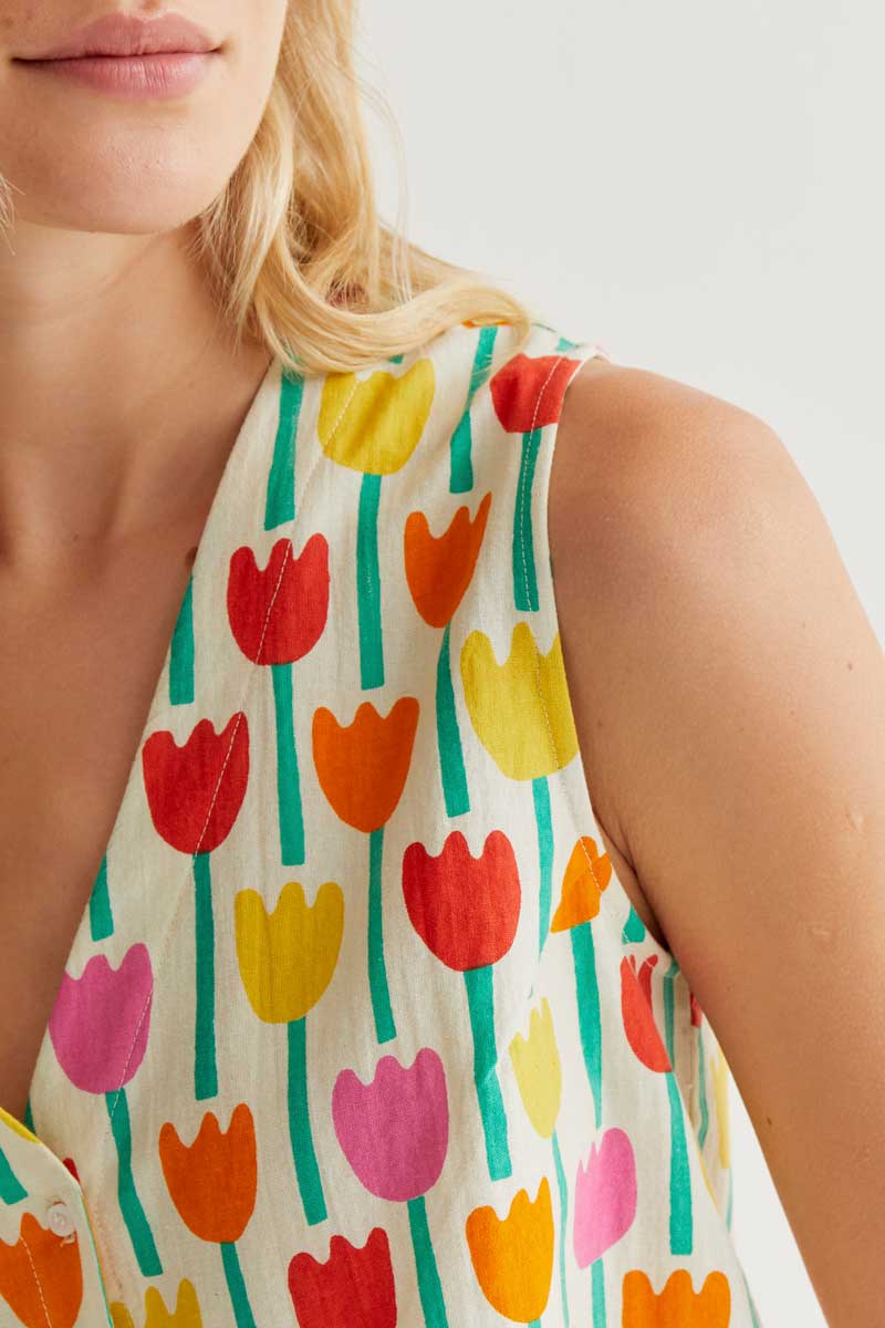 Chaleco con estampado tulip