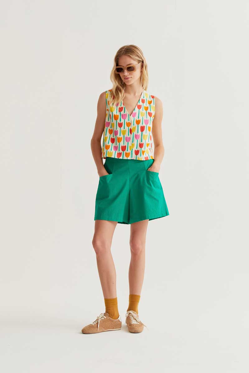 Chaleco con estampado tulip