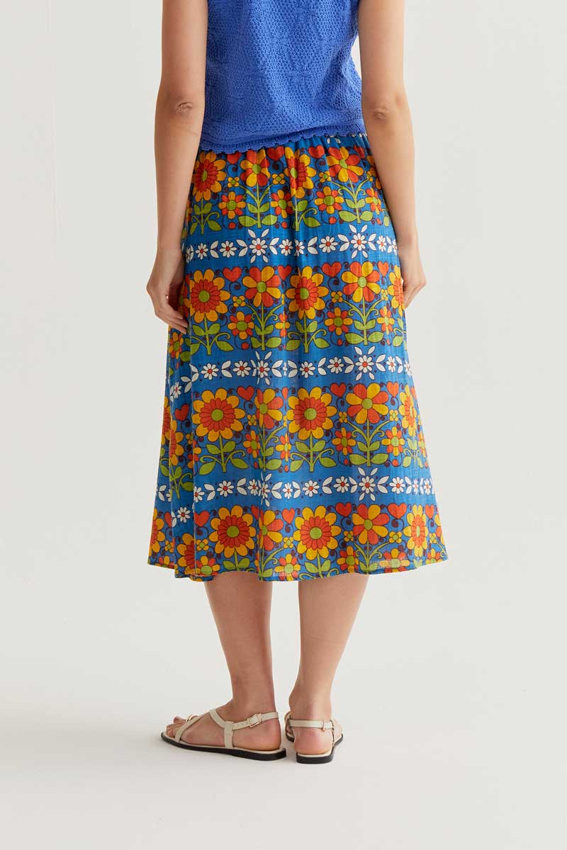 Falda midi con estampado Garden