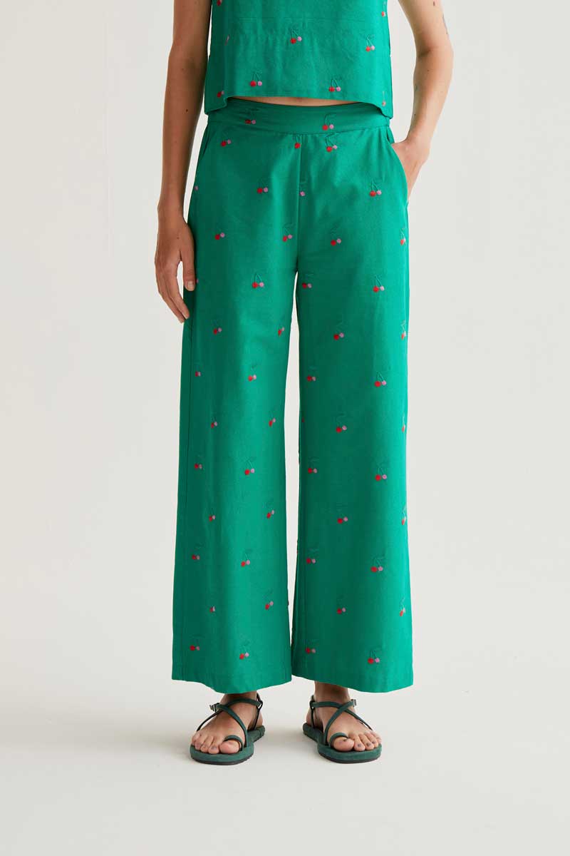 Pantalón con estampado Green Cherries