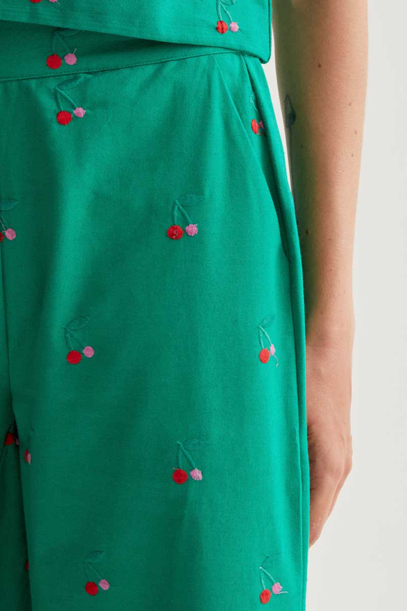 Pantalón con estampado Green Cherries