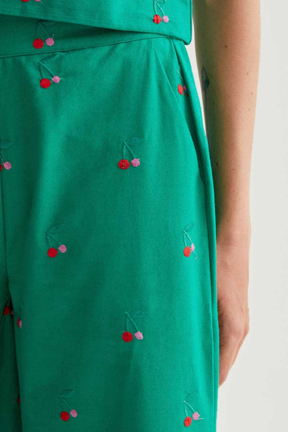 Pantalón con estampado Green Cherries