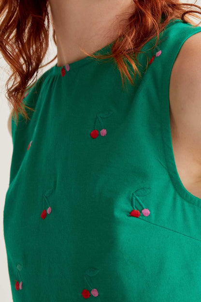 Top con estampado Green Cherries