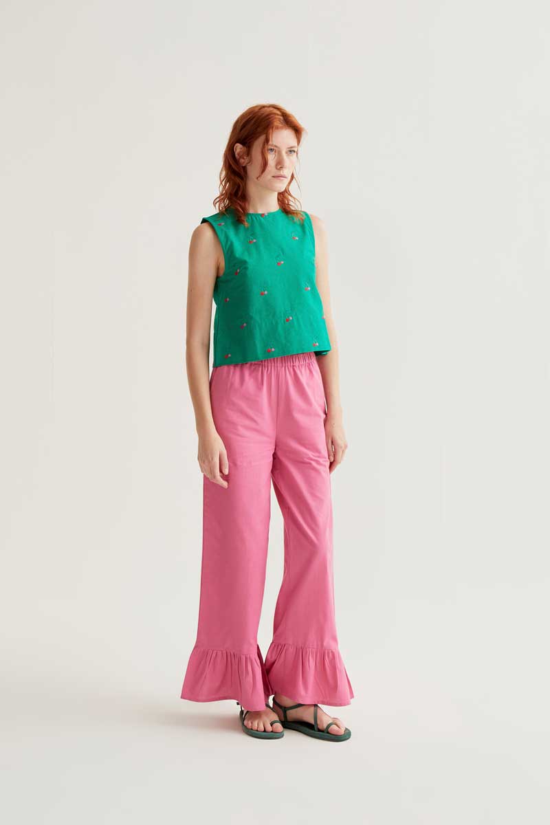 Top con estampado Green Cherries