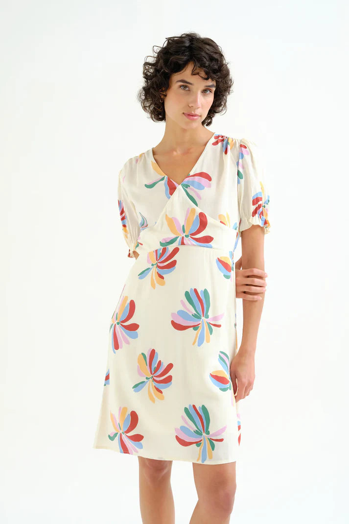 Vestido corto con estampado Monarda