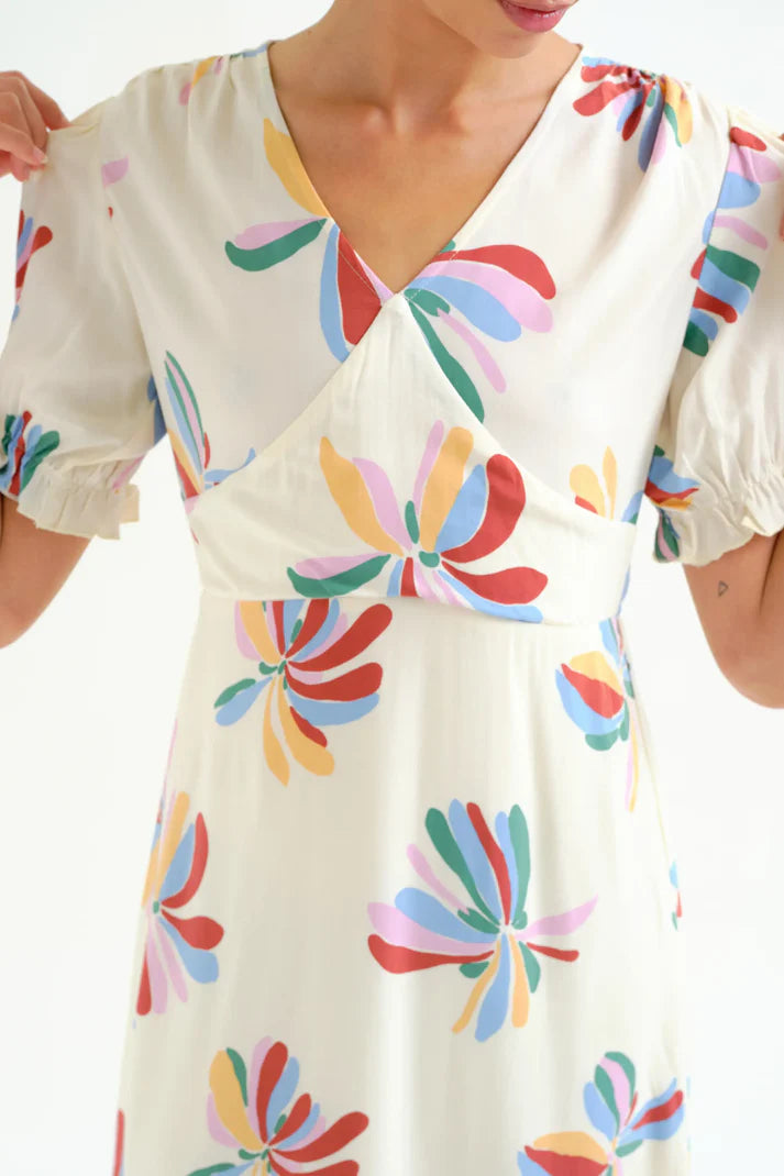 Vestido corto con estampado Monarda