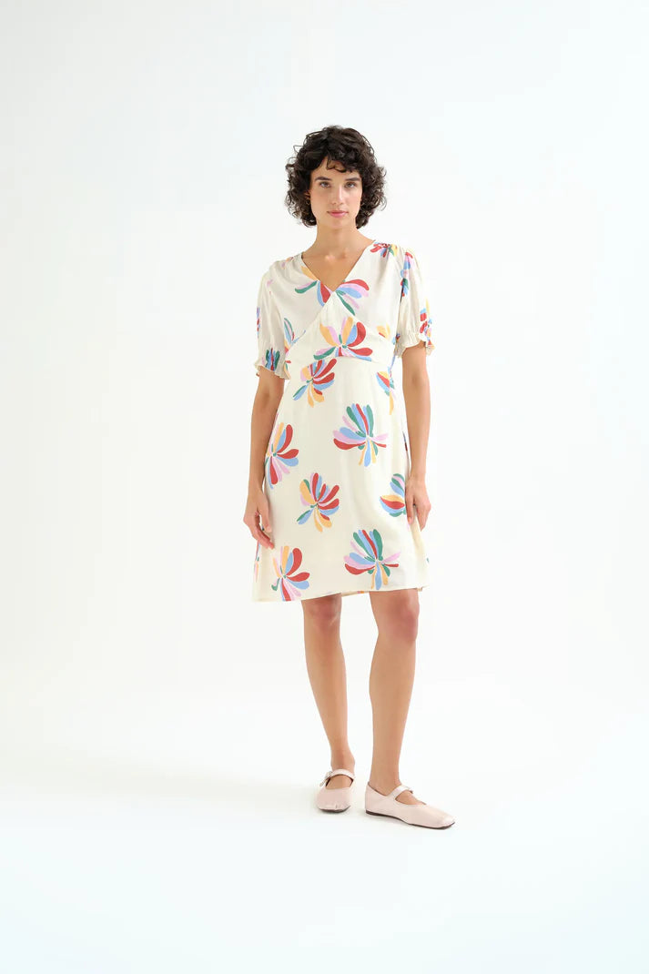 Vestido corto con estampado Monarda