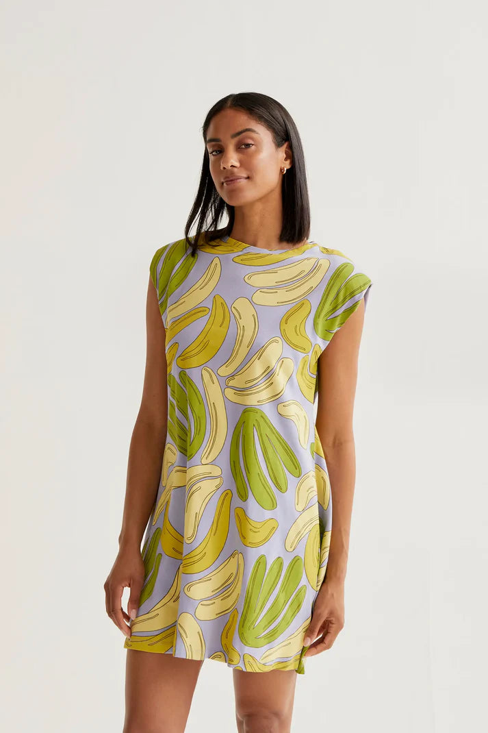 Vestido corto con estampado Guineo