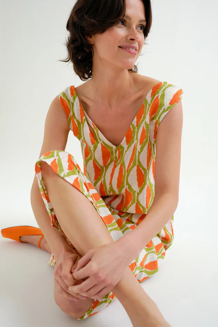 Vestido corto con estampado Aloe