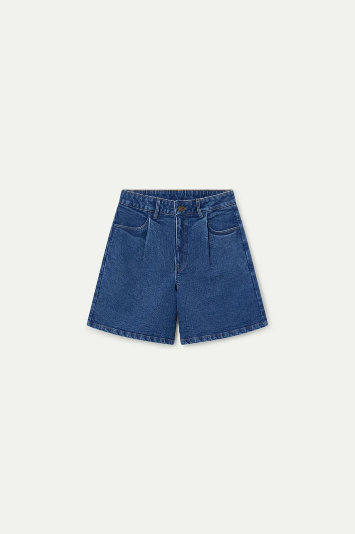 Shorts vaquero azul con detalle de ondas