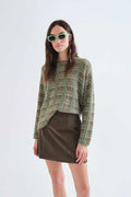 Jersey punto verde con detalles bordados