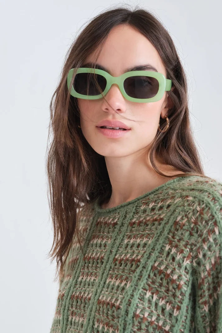 Jersey punto verde con detalles bordados