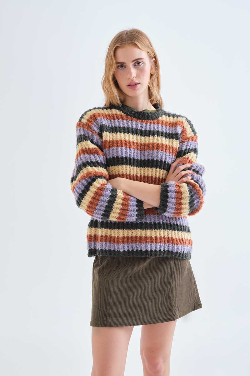 Jersey de rayas multicolor