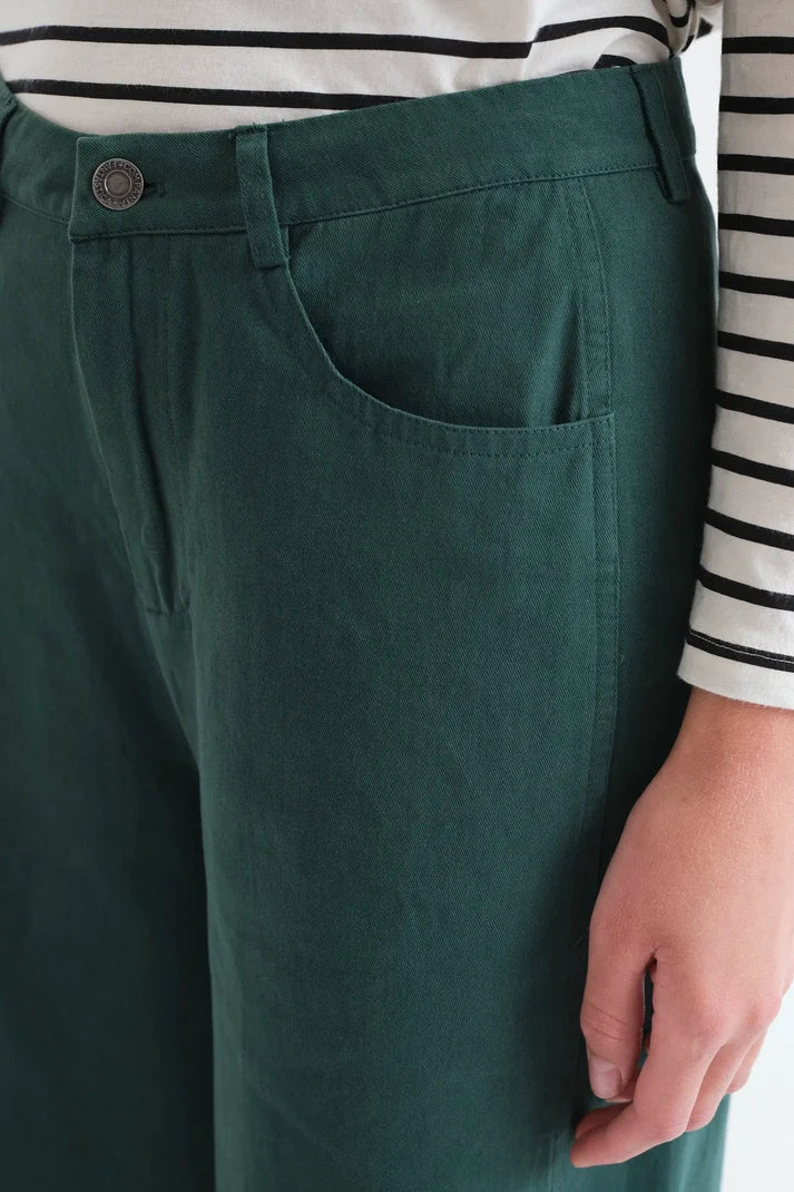 Pantalón vaquero 100% algodón verde petróleo