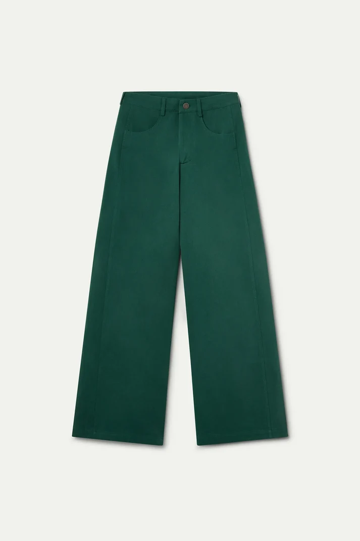 Pantalón vaquero 100% algodón verde petróleo