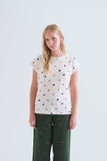 Camiseta de mujer 100% algodón con estampado de verduras