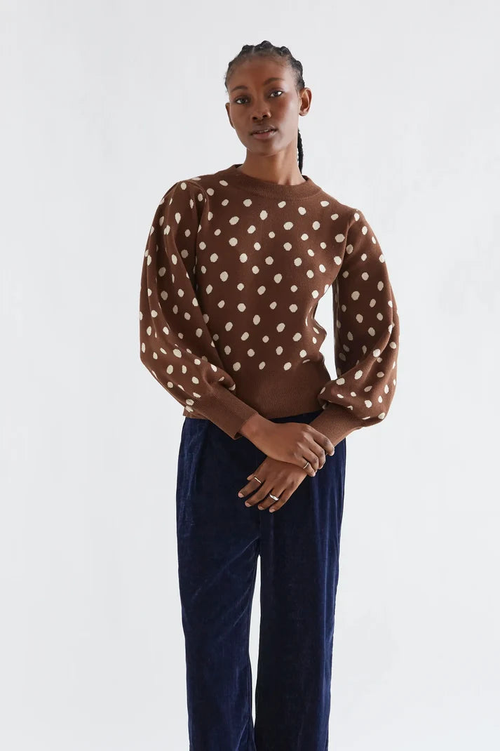 Jersey de Lunares Marrón de Mujer | Compañía Fantástica