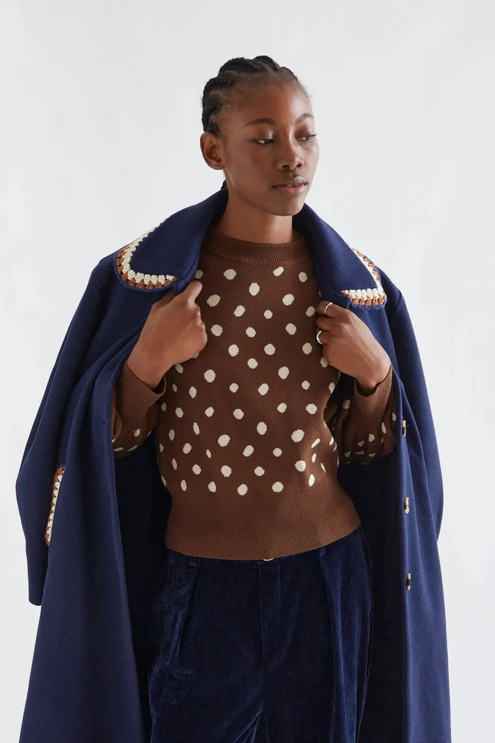 Jersey de Lunares Marrón de Mujer | Compañía Fantástica