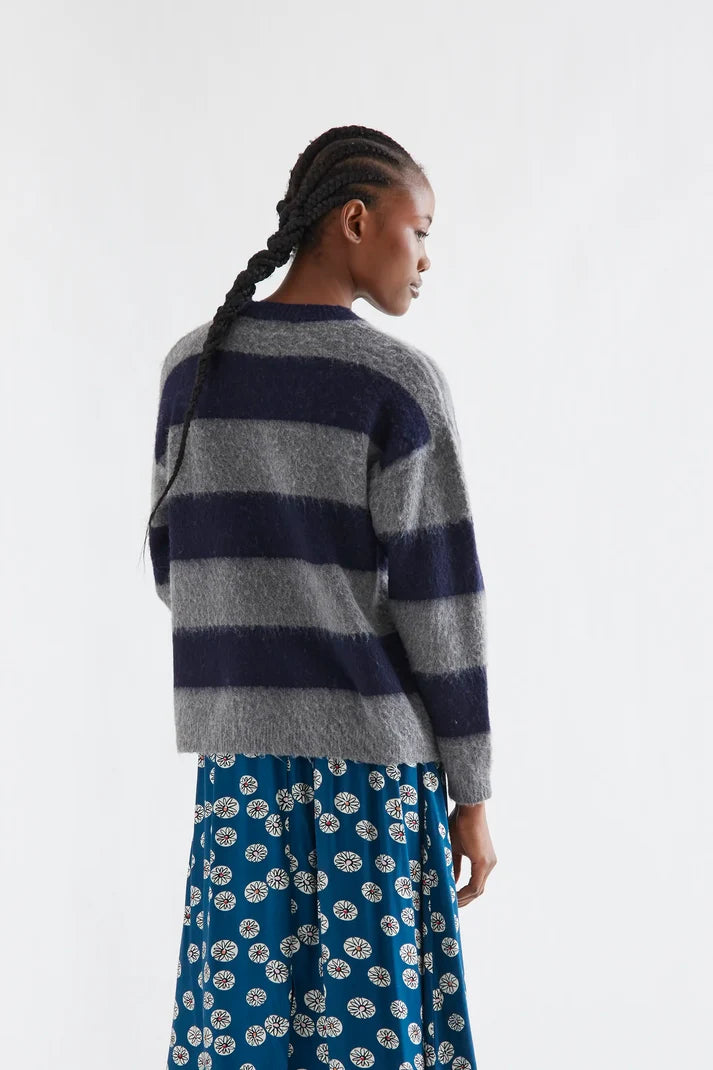 Jersey de Lana a Rayas Azul Marino y Gris | Compañía Fantástica