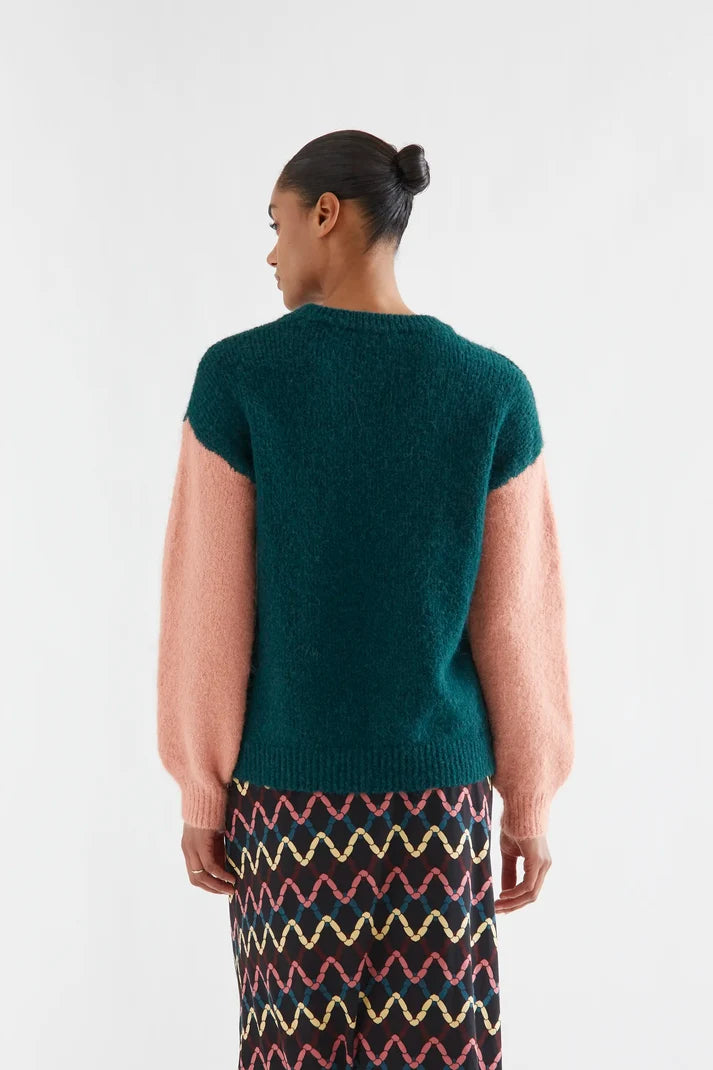 Jersey Bicolor Verde y Coral Mujer | Compañía Fantástica