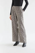 Pantalón Tweed Gris con Flores Mujer | Compañía Fantástica