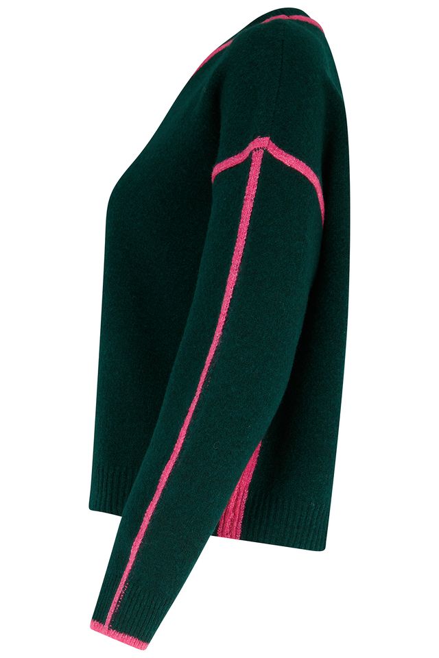 💚Jersey Rozalia de Sugarhill Brighton verde con ribete rosa