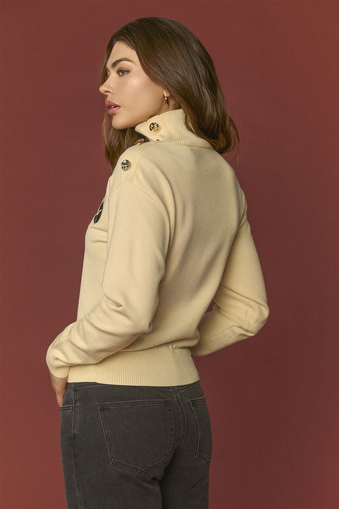 CHANCERY SWEATER | Jersey amarillo de cuello alto de Minueto