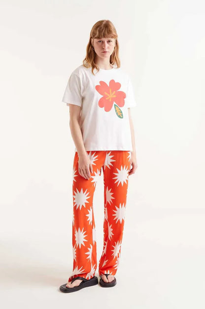 Camiseta Mujer Flor Blanca