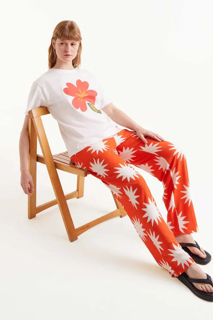 Camiseta Mujer Flor Blanca