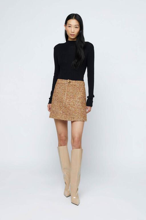 Falda_corta_tweed_marrón