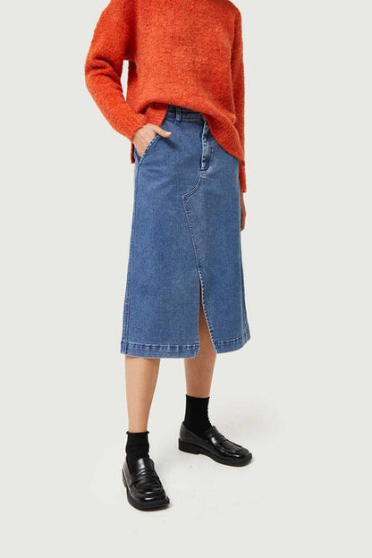 Falda-Midi-Vaquera-Azul-Compañía Fantástica