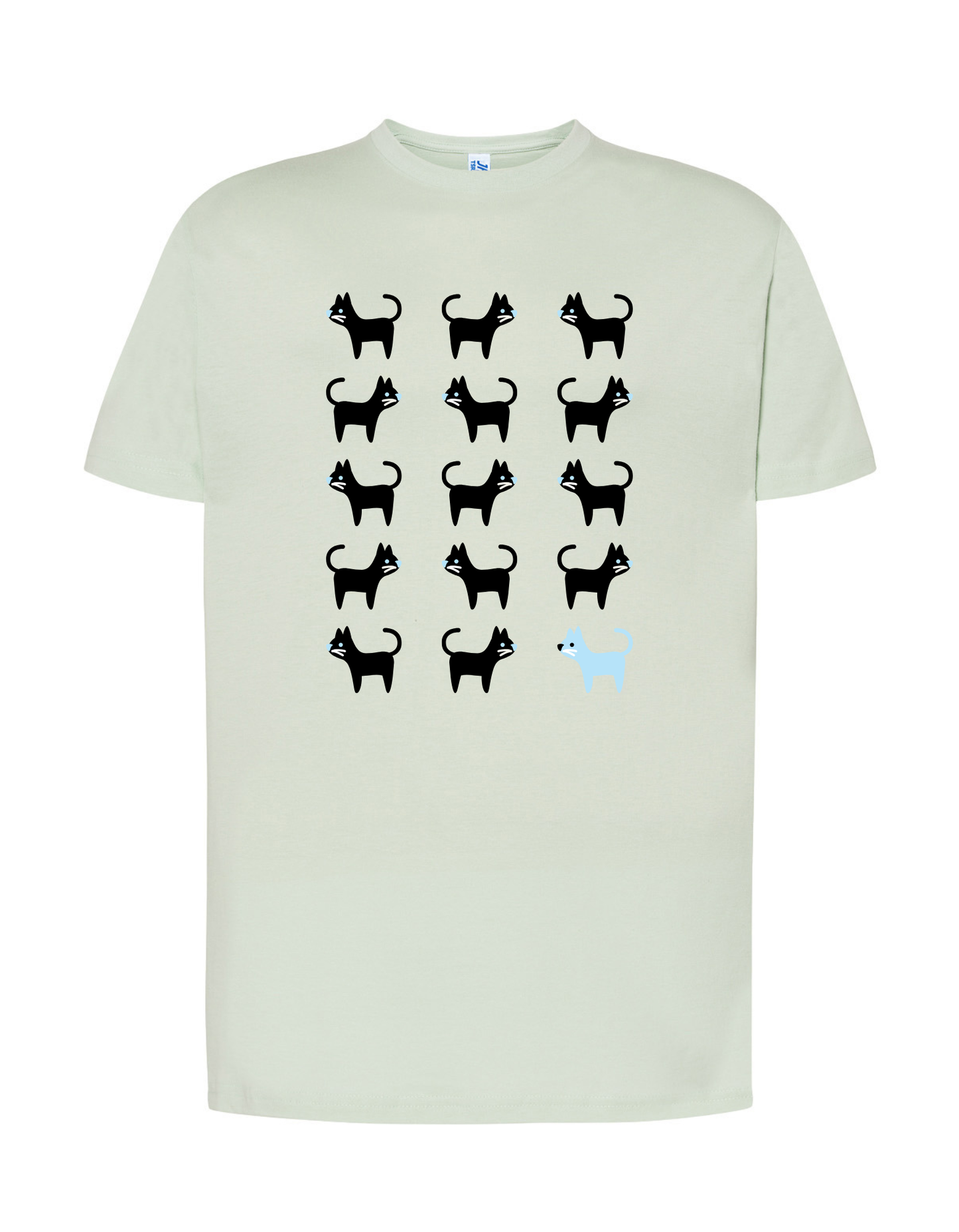 Camiseta GATO TRISTE Y AZUL