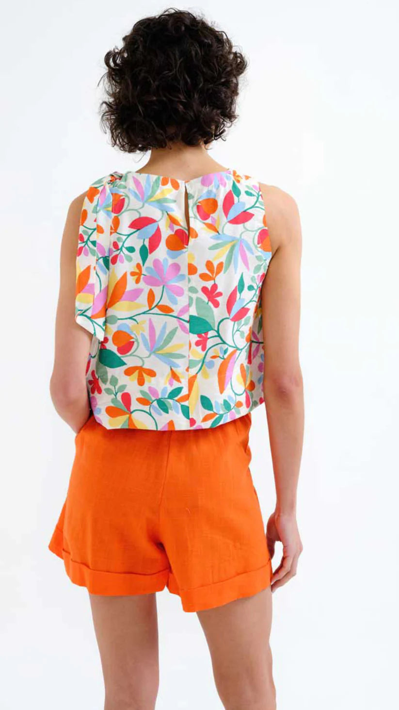 Top con estampado loto