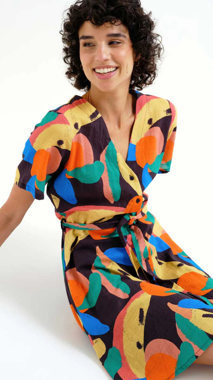 Vestido corto con estampado Tutti Frutti Big