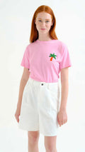 Camiseta con bordado palmera