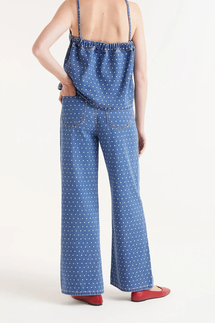 Jeans Vaqueros Con Estampado De Lunares