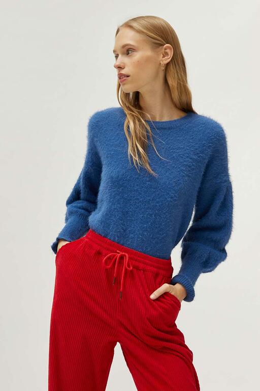 Jersey-de-punto-con-textura-azul-Compañía Fantástica