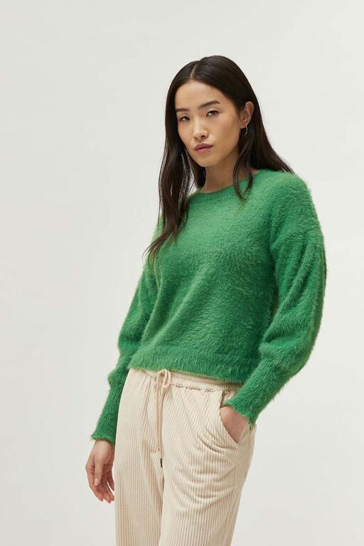 Jersey-de-punto-con-textura-verde-Compañía Fantástica