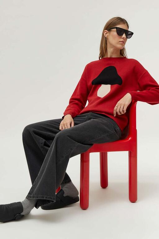 Jersey-De-Punto-Jacquard-Con-Print-De-Seta-Compañía Fantástica