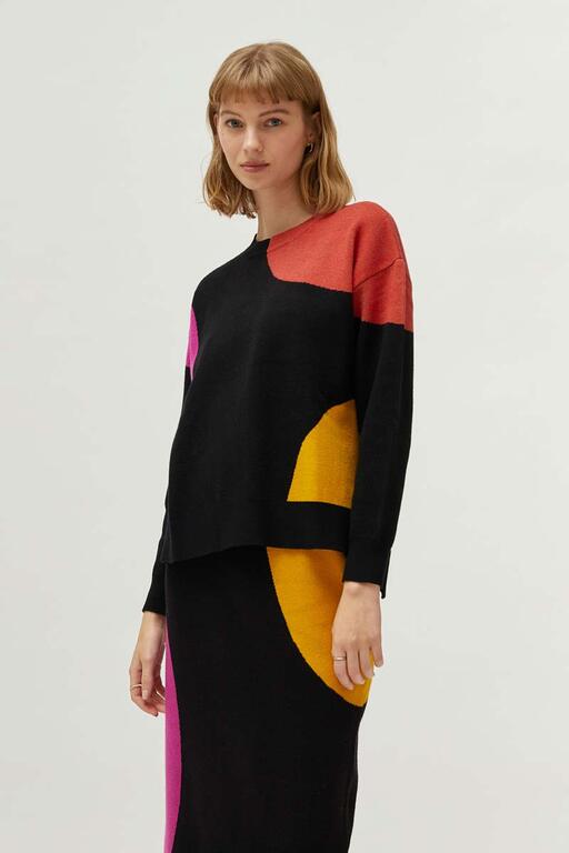 Jersey-de-punto-jacquard-estampado-de-círculos-Compañía Fantástica