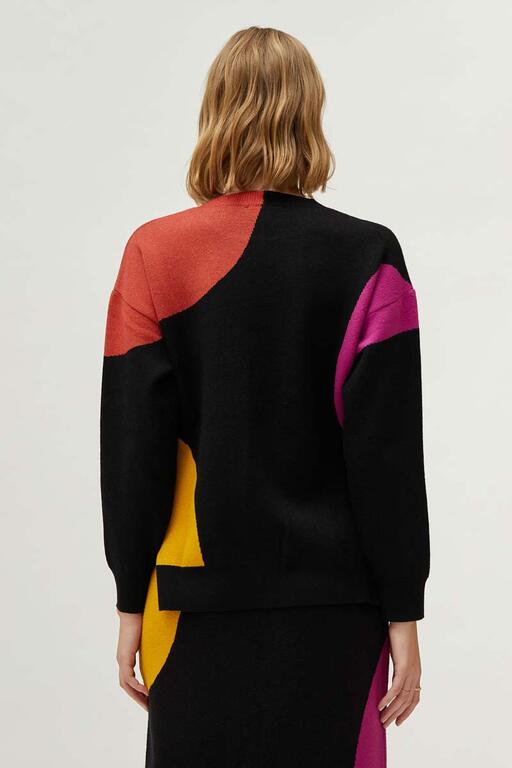 Jersey-de-punto-jacquard-estampado-de-círculos-Compañía Fantástica