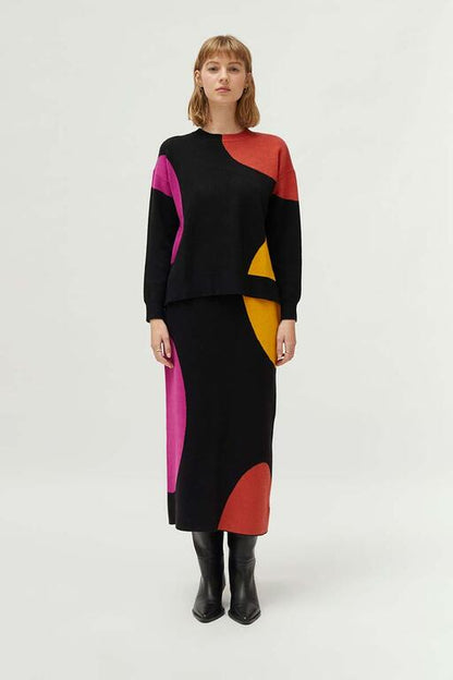 Jersey-de-punto-jacquard-estampado-de-círculos-Compañía Fantástica