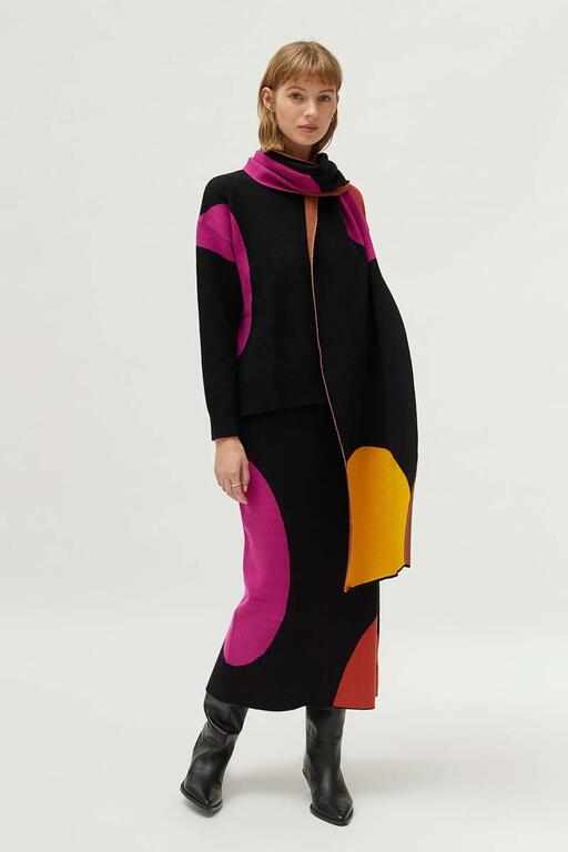 Jersey-de-punto-jacquard-estampado-de-círculos-Compañía Fantástica