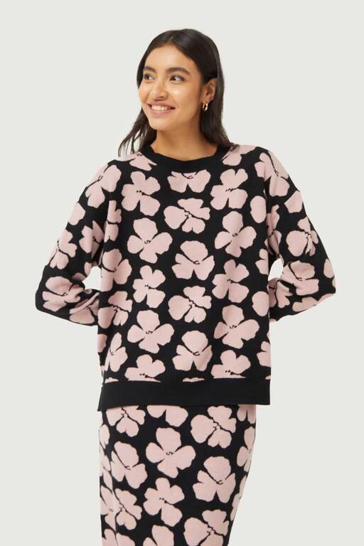 Jersey-De-Punto-Jacquard-Estampado-Floral-Jacinto-Compañía Fantástica