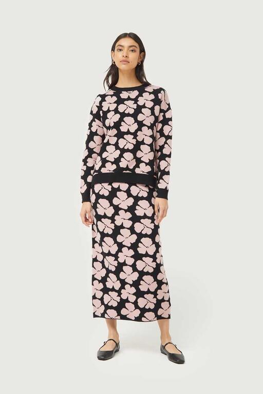 Jersey-De-Punto-Jacquard-Estampado-Floral-Jacinto-Compañía Fantástica