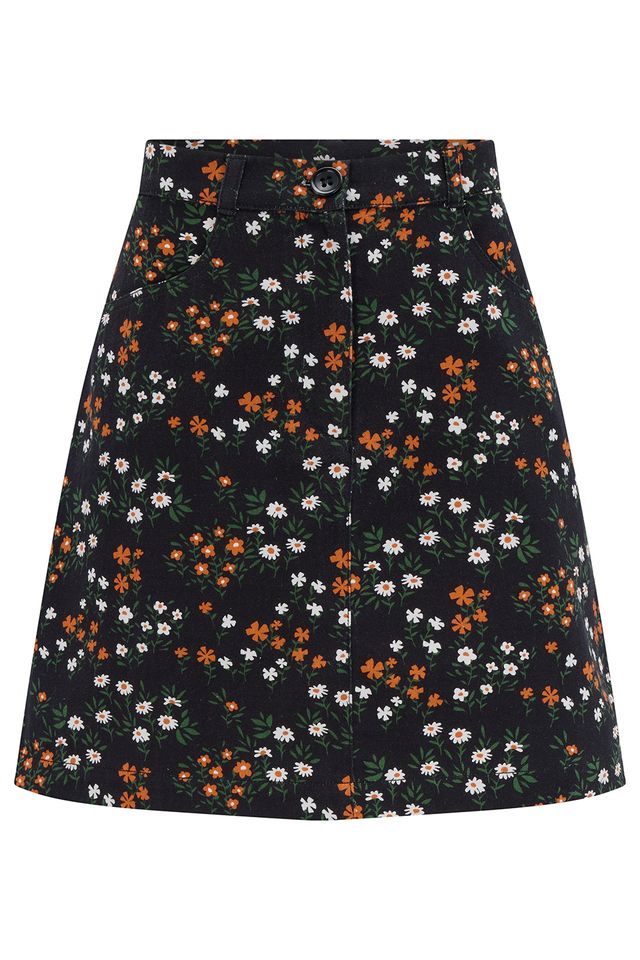 Falda mini de mujer con estampado floral