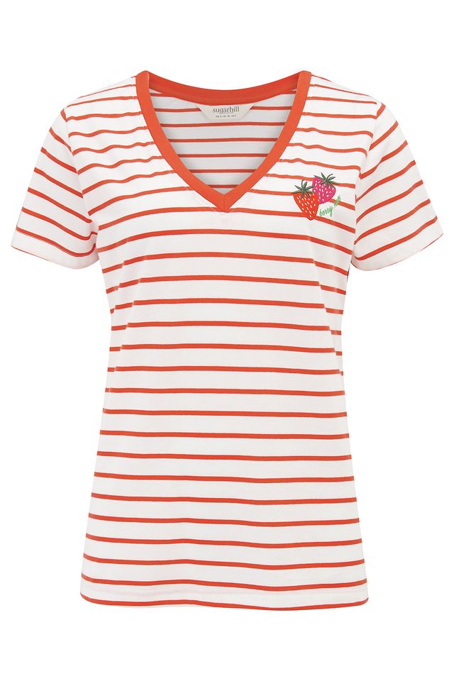 CAMISETA RAYAS FRESA