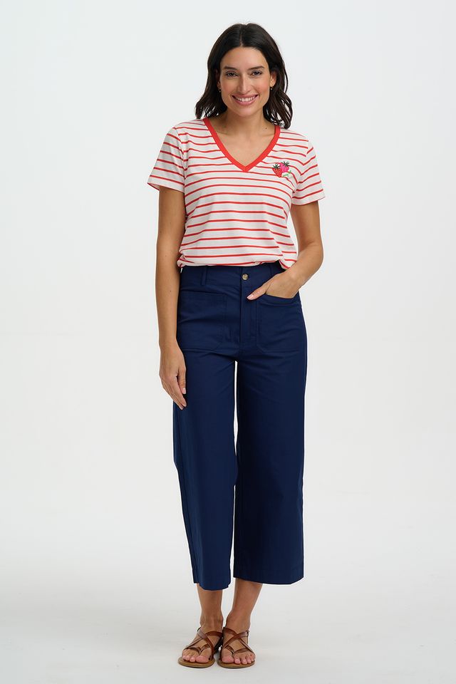 CAMISETA RAYAS FRESA