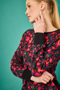Jersey de punto floral multicolor